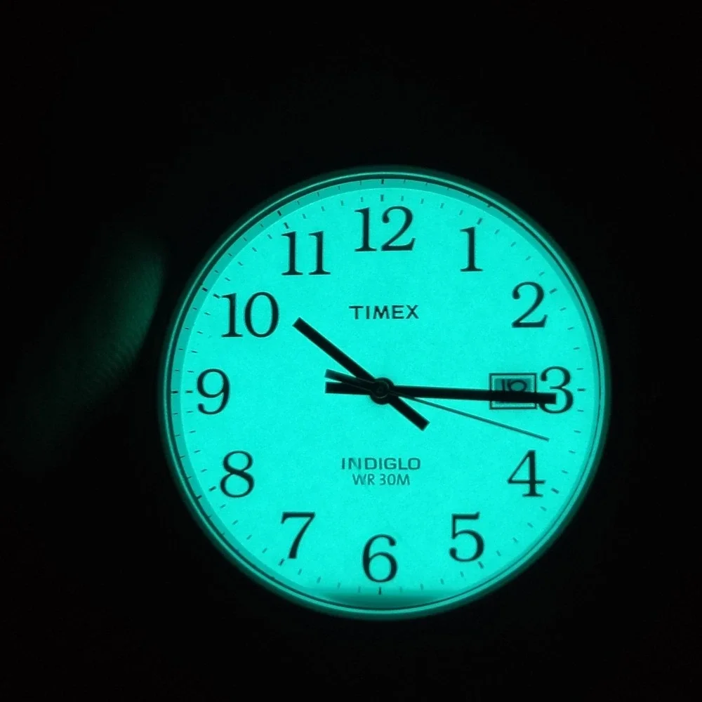 Vintage 2006 Timex Easy‎ Reader Indiglo Date 35mm Mens Quartz Watch New Strap